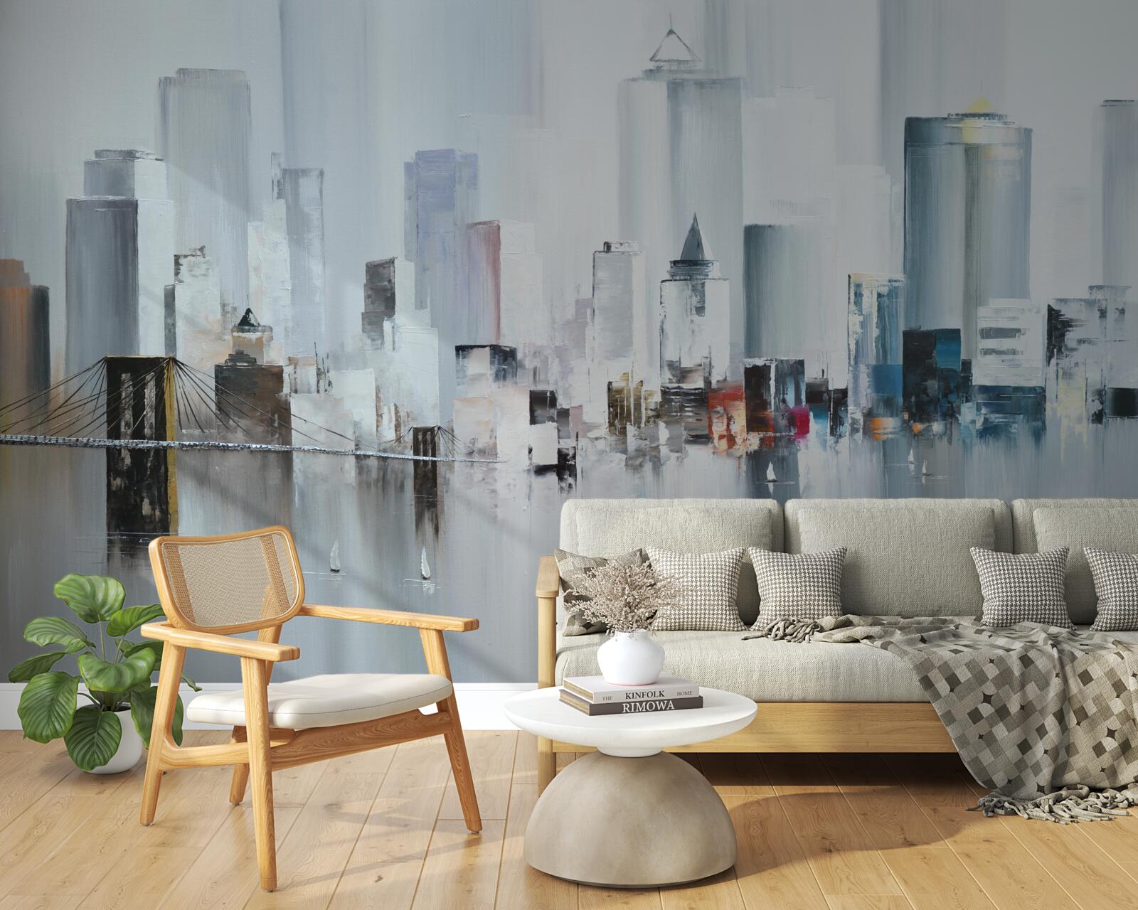 Fotobehang tijdens regenachtig weer in new york