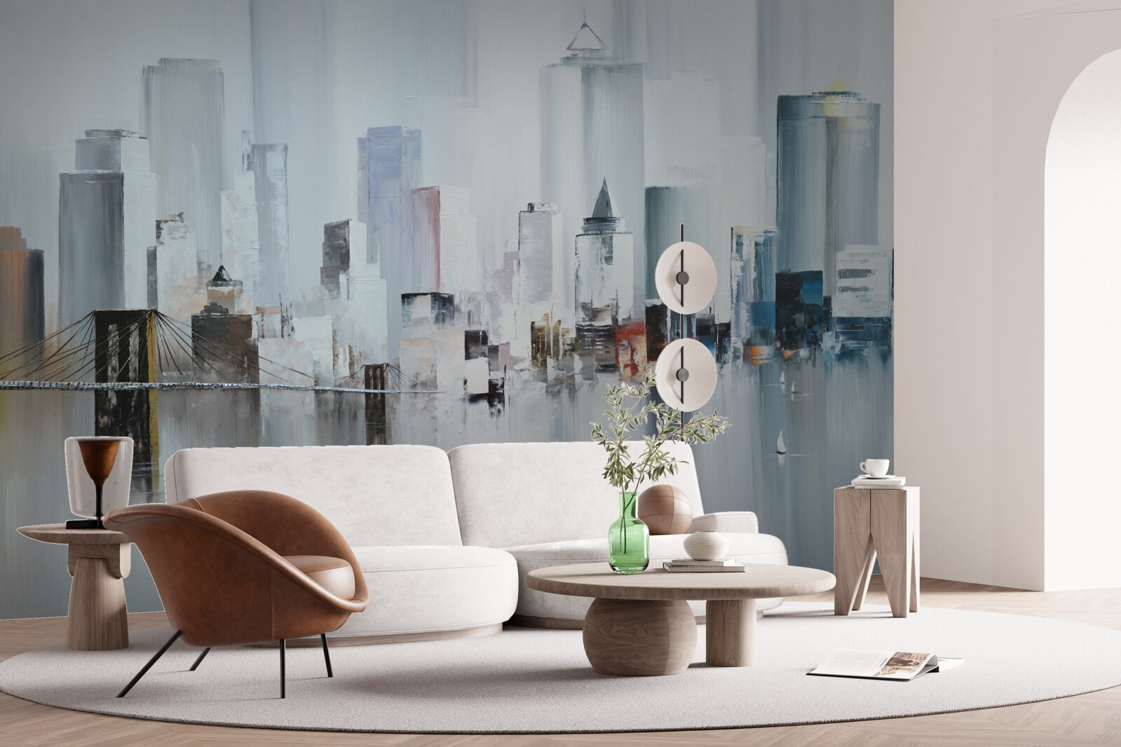 Fotobehang tijdens regenachtig weer in new york