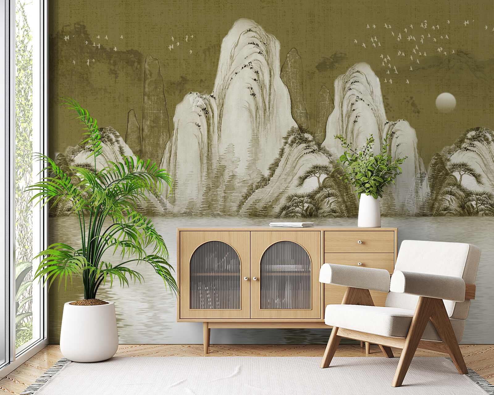 Fotobehang gezang van vissers in de avond