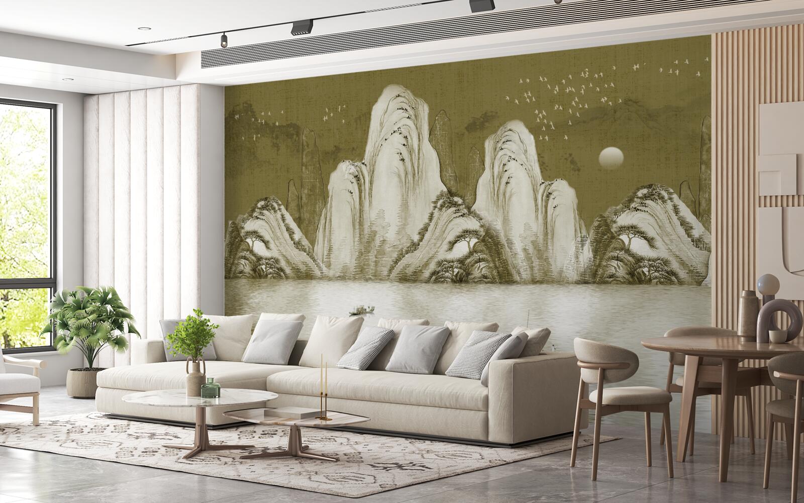 Fotobehang gezang van vissers in de avond