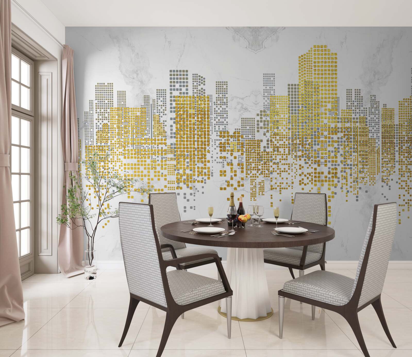 Fotobehang gebouwen in de stadslijn