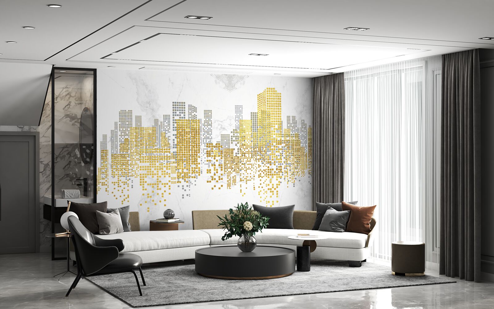 Fotobehang gebouwen in de stadslijn