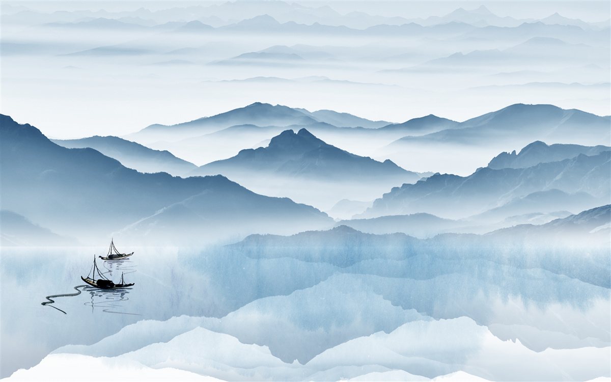 Fotobehang Vissen op een bergmeer