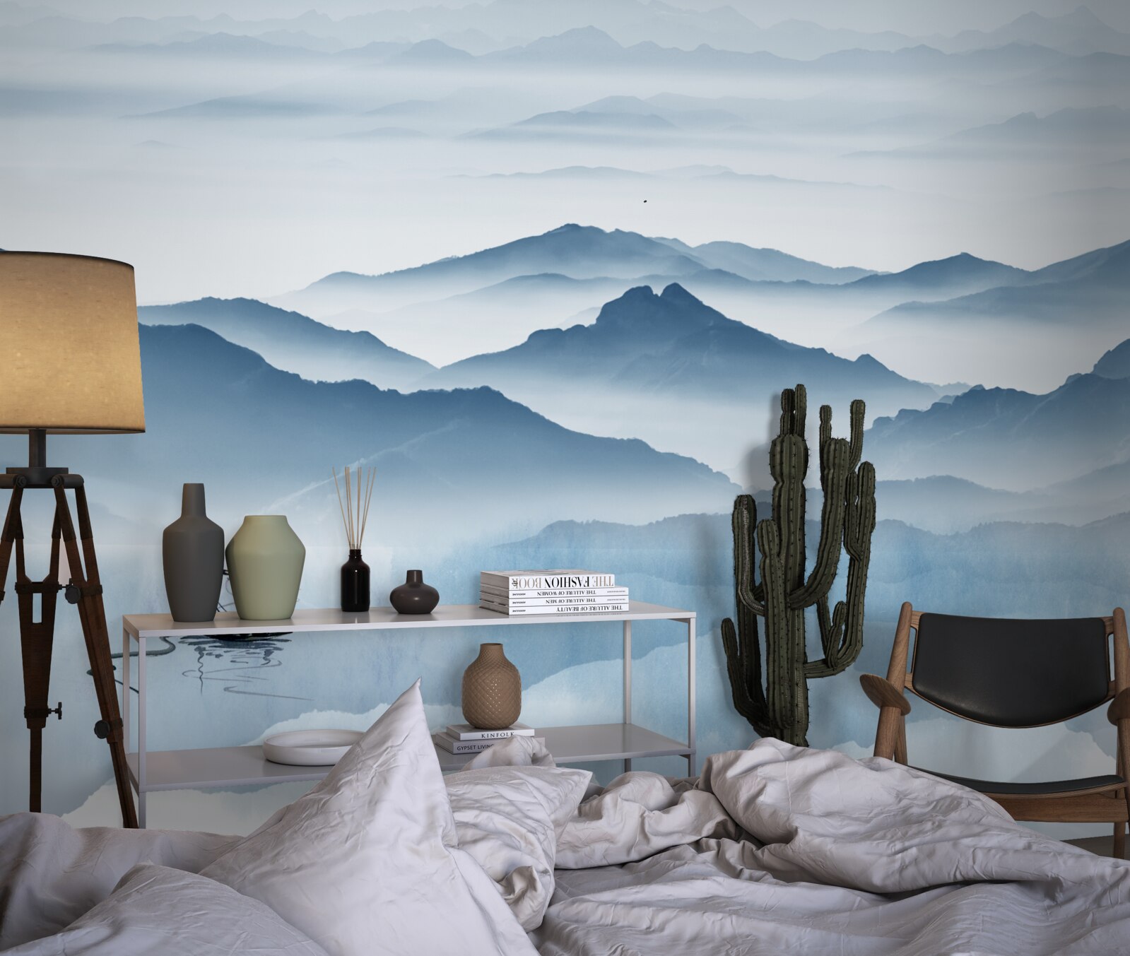 Fotobehang Vissen op een bergmeer