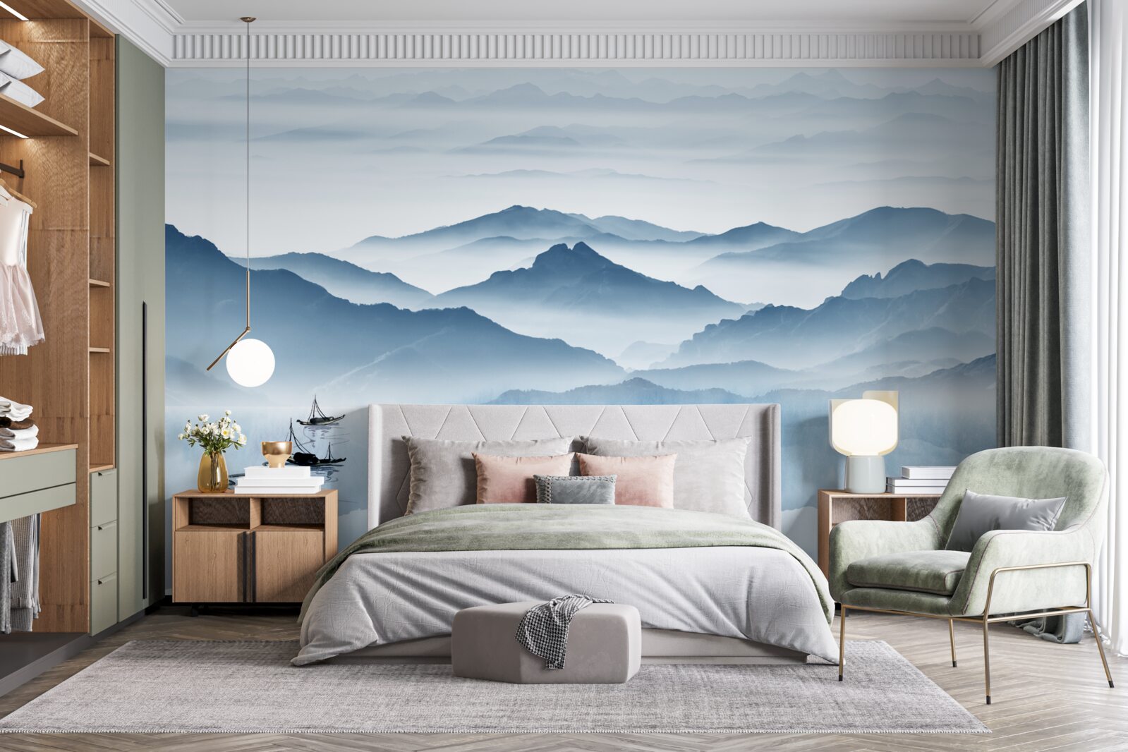 Fotobehang Vissen op een bergmeer