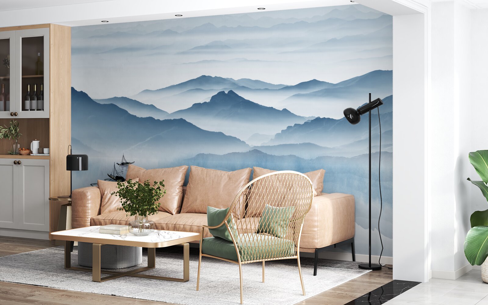 Fotobehang Vissen op een bergmeer