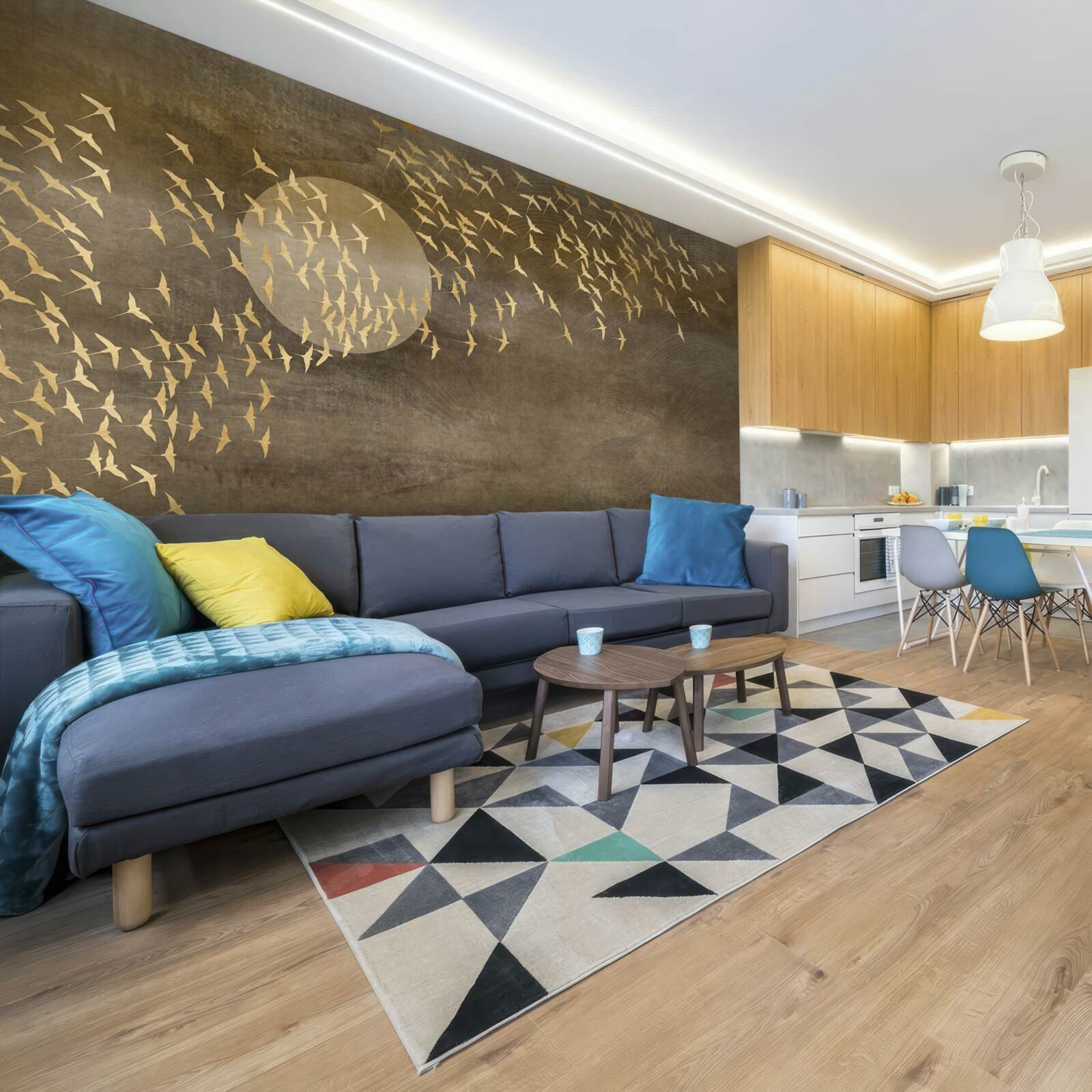 Fotobehang Motten bij het licht van een bedlampje