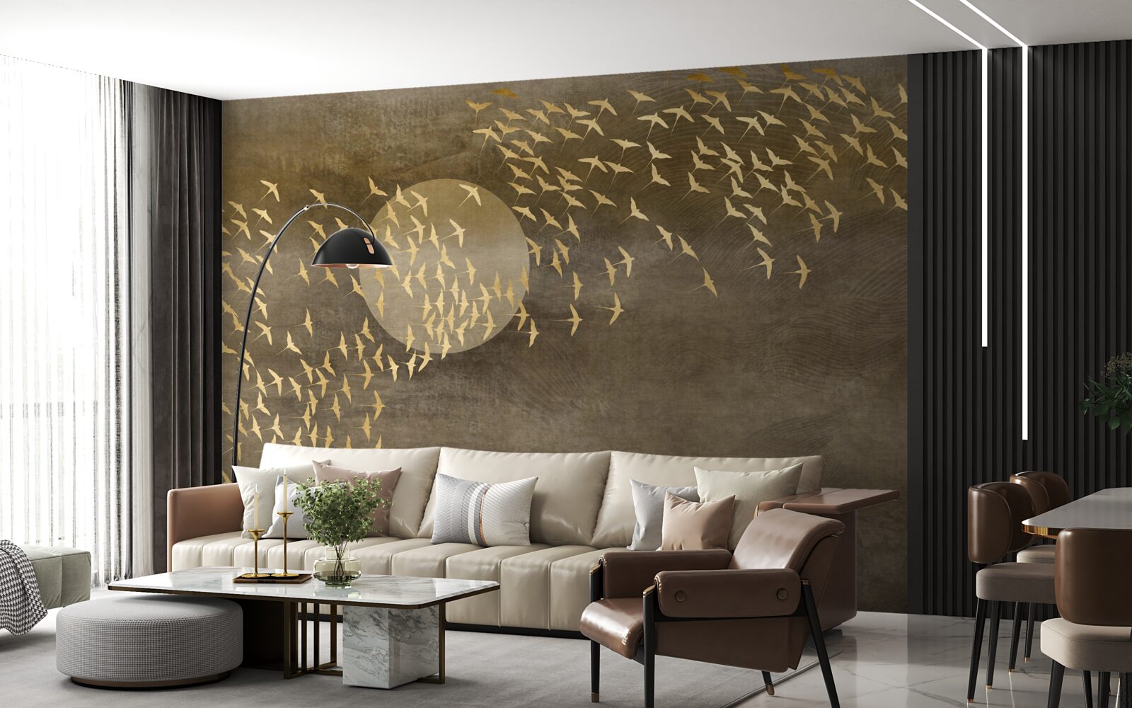 Fotobehang Motten bij het licht van een bedlampje