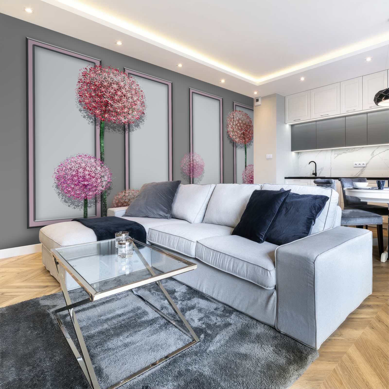 Fotobehang paardenbloemen en raammodules