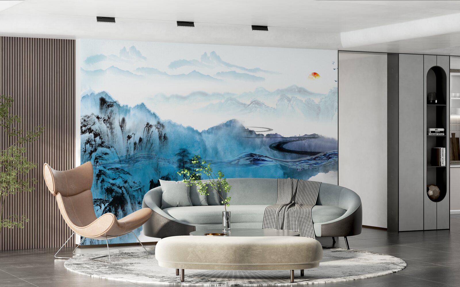 Fotobehang berg vissersdorp