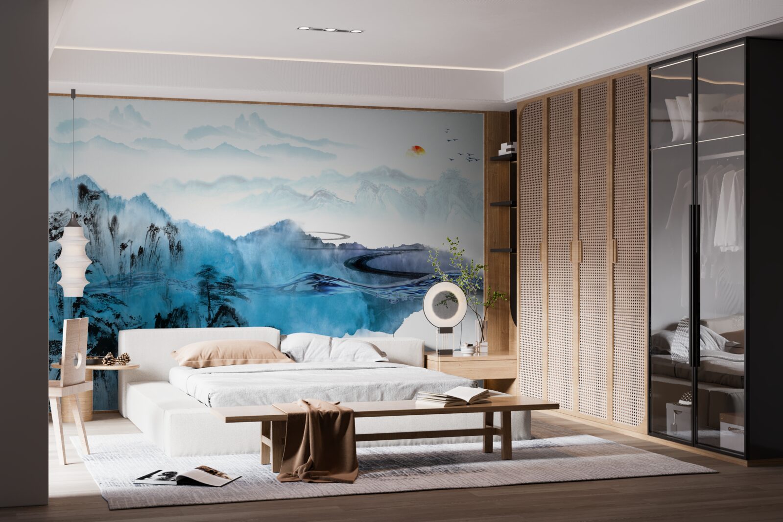 Fotobehang berg vissersdorp