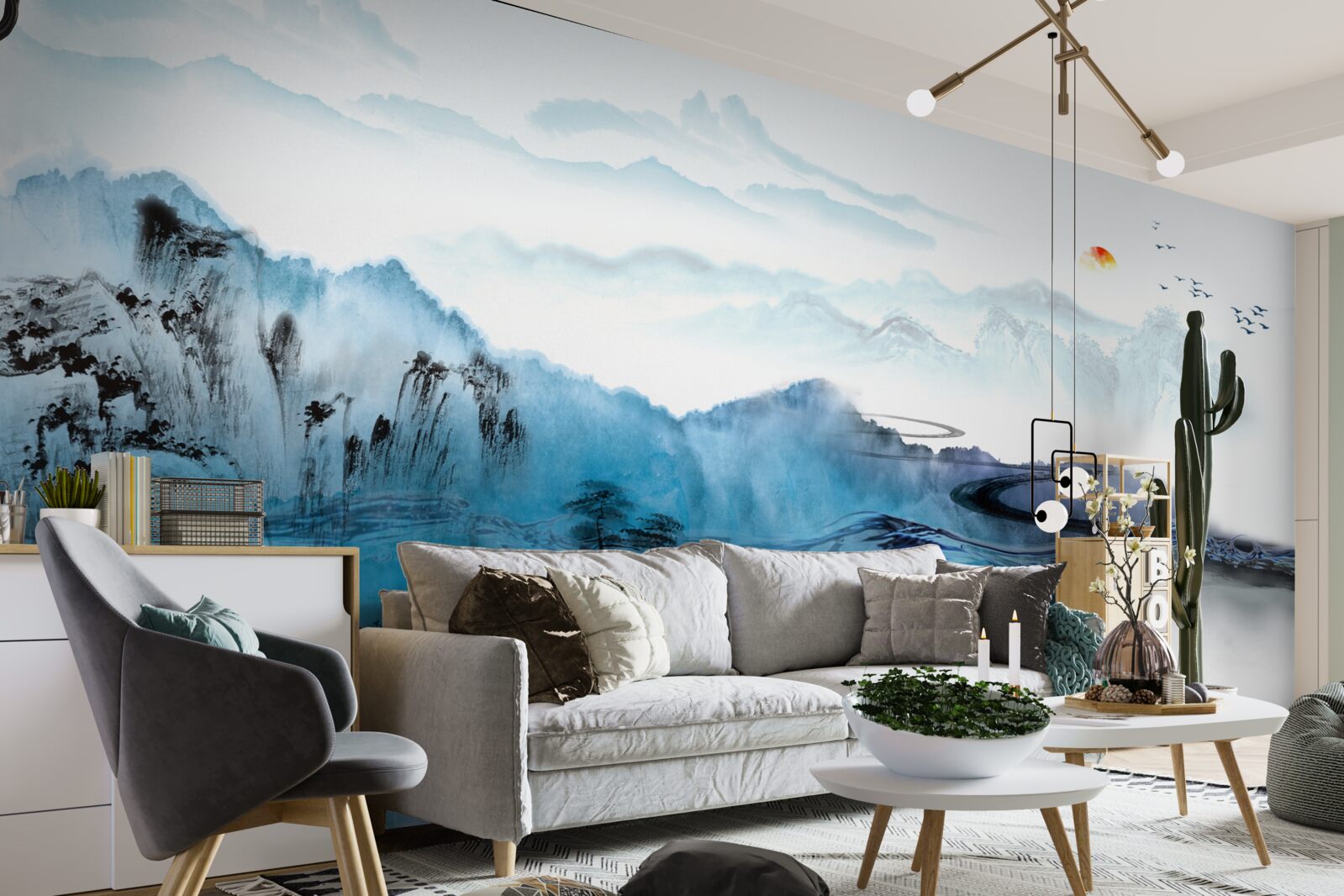 Fotobehang berg vissersdorp