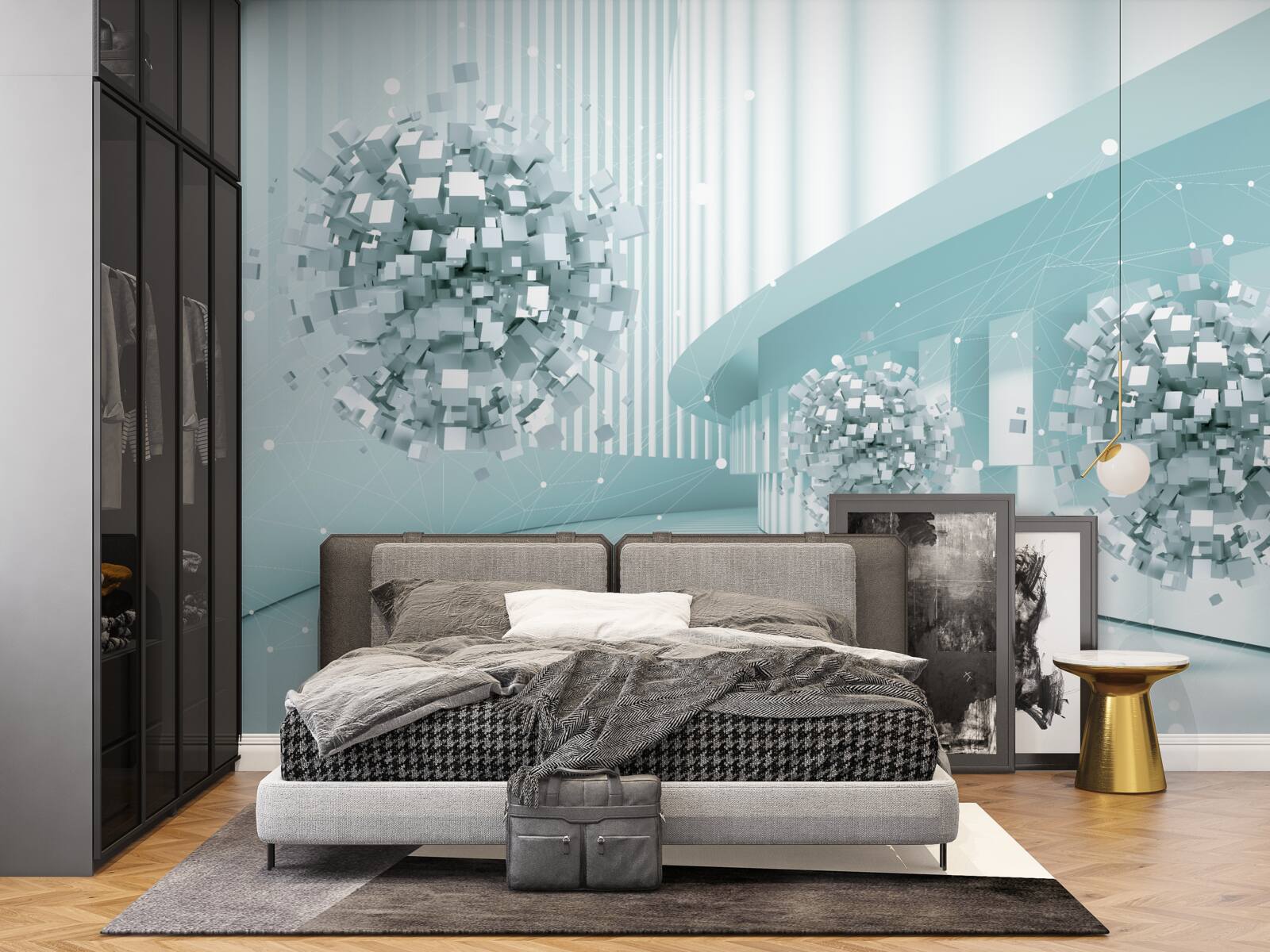 Fotobehang onzichtbare kogels glijden langs een baan