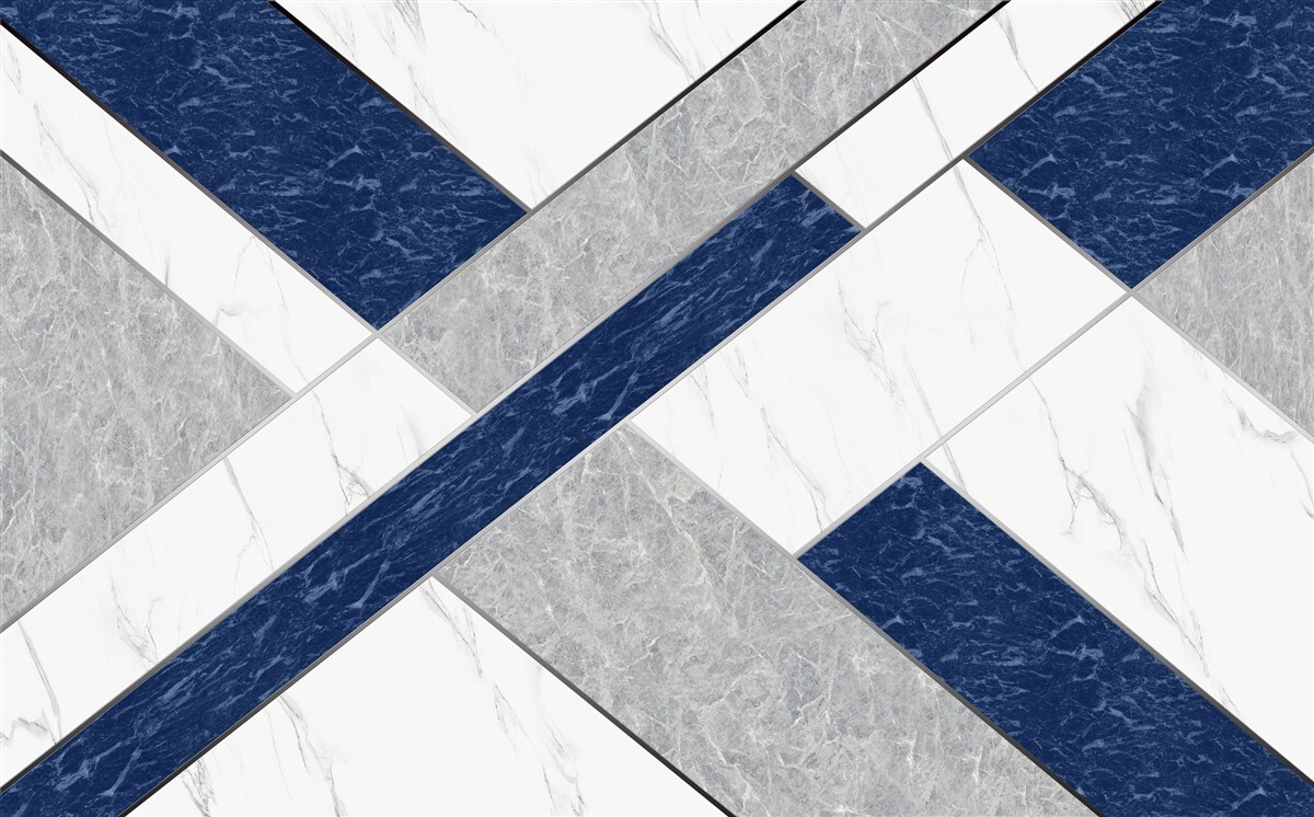 Fotobehang op doel voor de blauw-grijze strepen