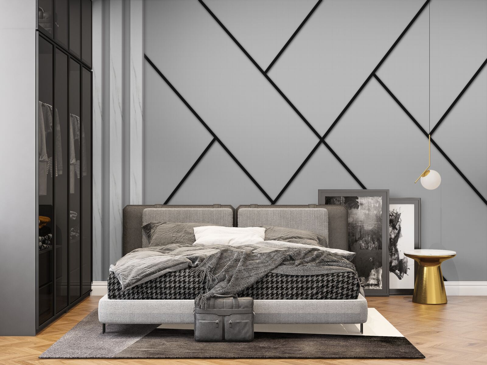 Fotobehang rechte trajecten kruisen