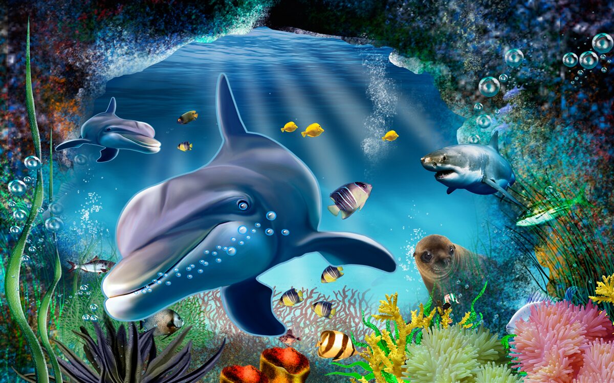 Fotobehang roofzuchtige diepzeebewoners