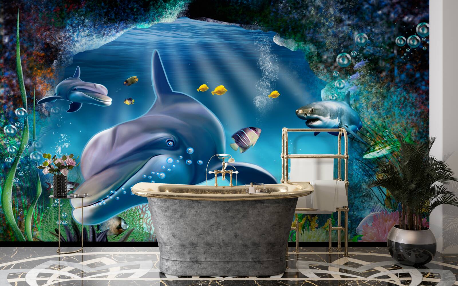 Fotobehang roofzuchtige diepzeebewoners