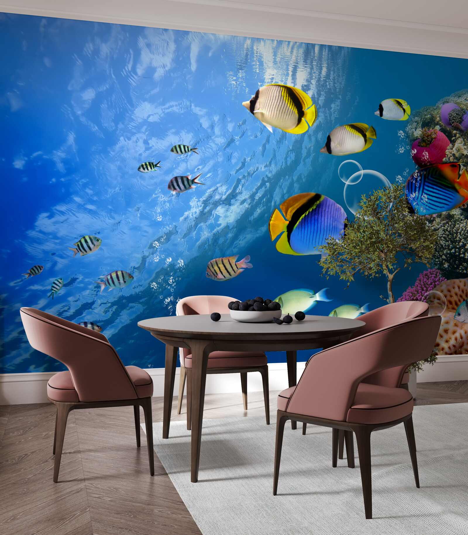 Fotobehang heldere vissen in rustig water