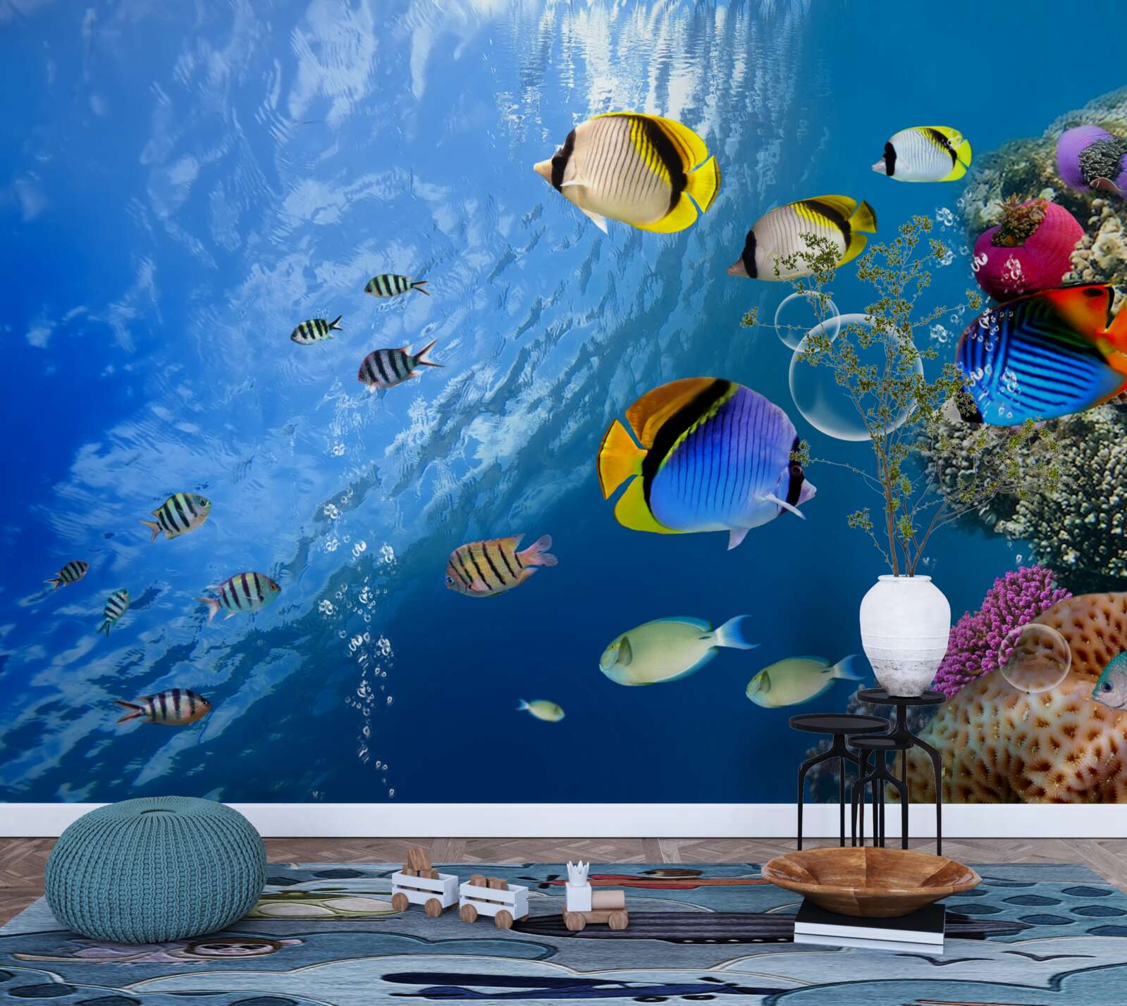 Fotobehang heldere vissen in rustig water