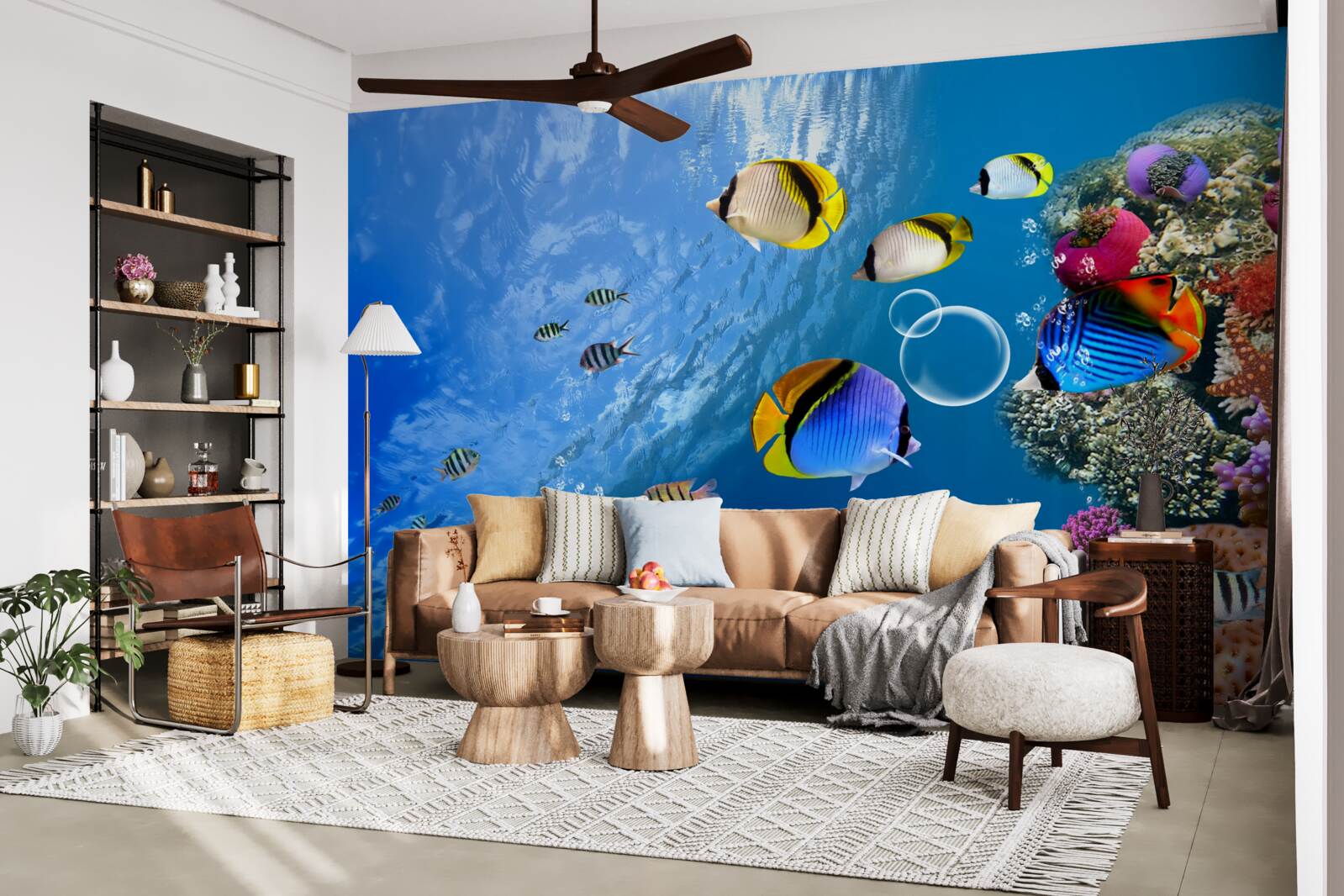 Fotobehang heldere vissen in rustig water