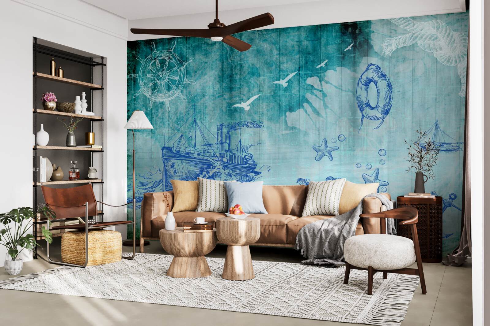 Fotobehang Leven aan boord van het schip en in de oceaan