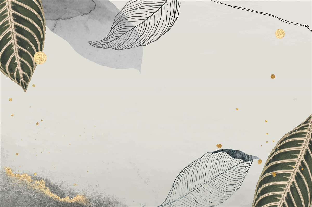 Fotobehang grote tropische bladeren op een grijze achtergrond