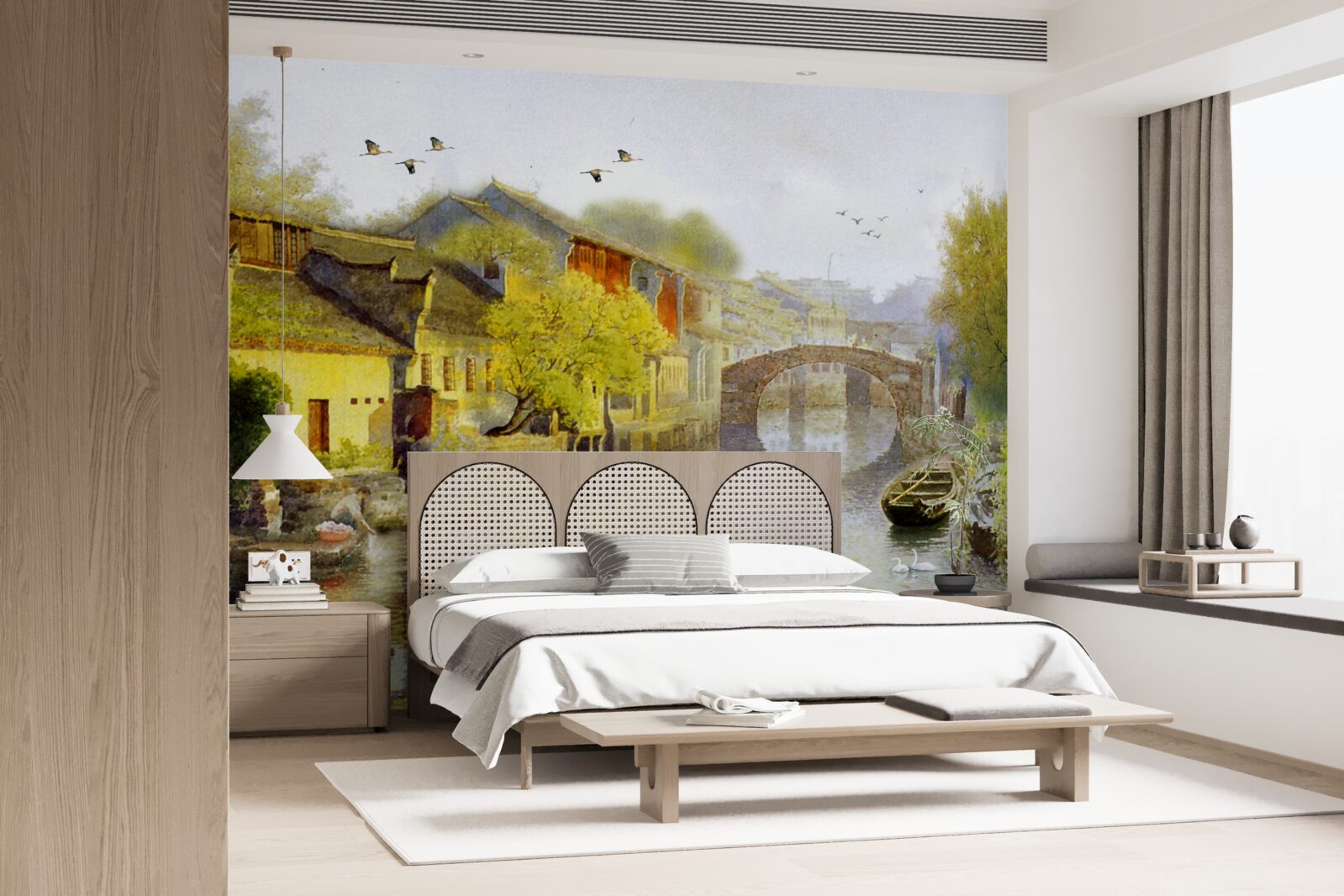 Fotobehang aquarellen met bosbloemen