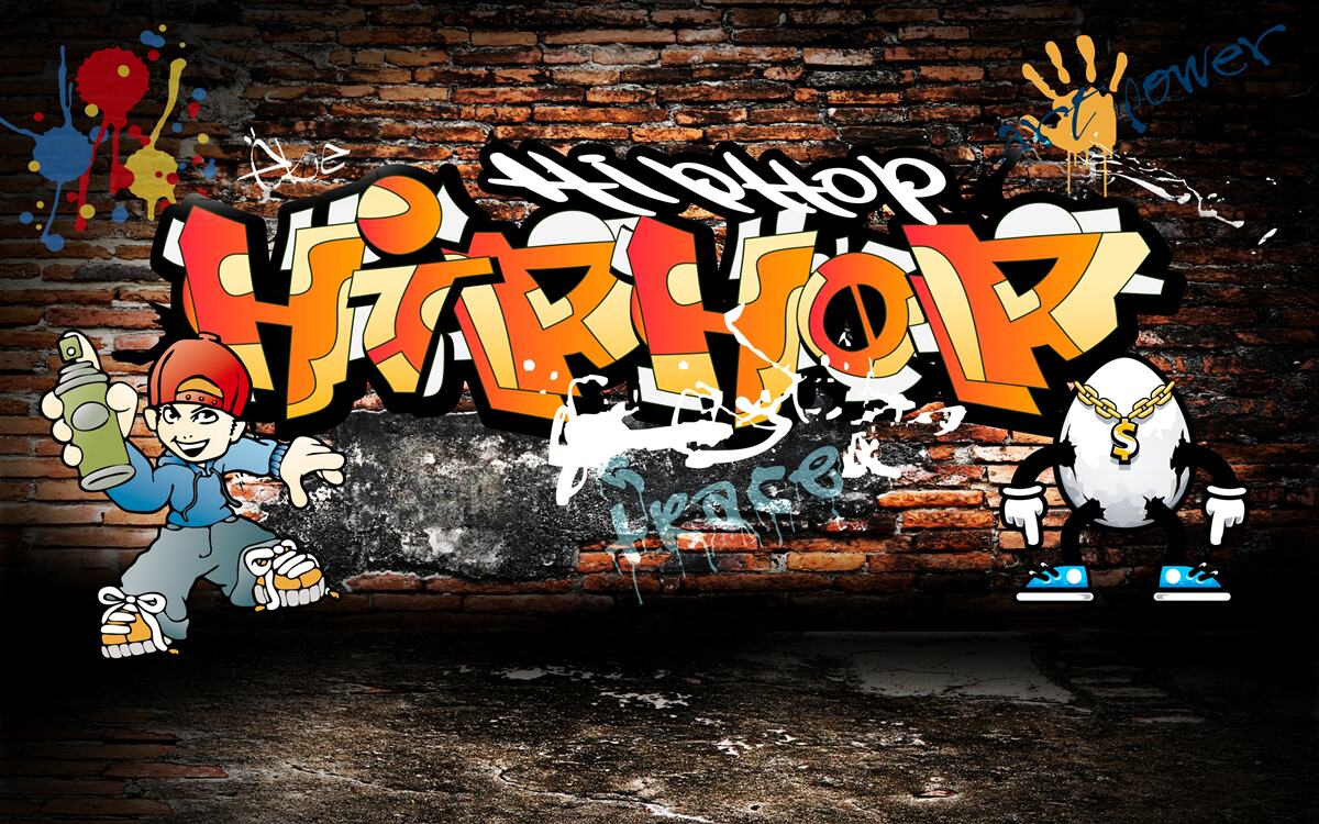 Fotobehang hiphop graffiti