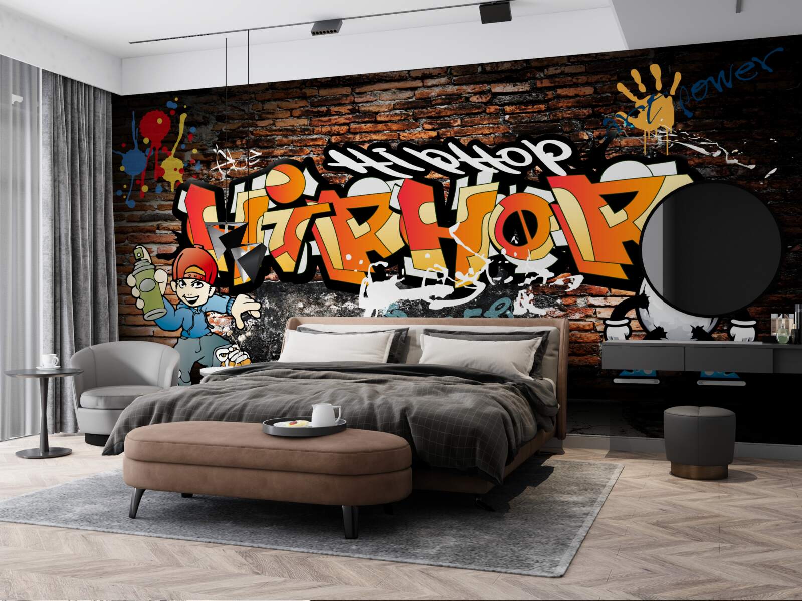 Fotobehang hiphop graffiti