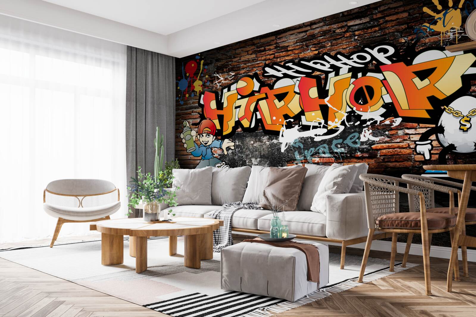 Fotobehang hiphop graffiti