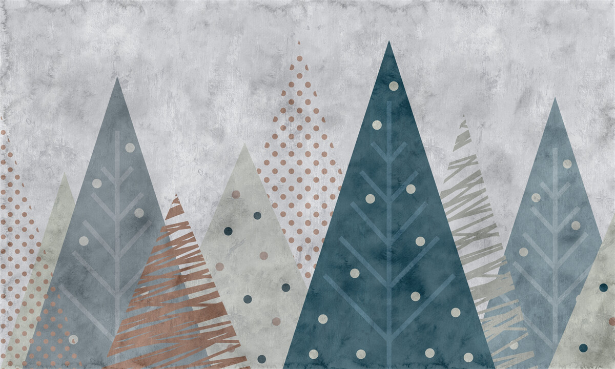 Fotobehang abstract herfstbeeld van een naaldbos