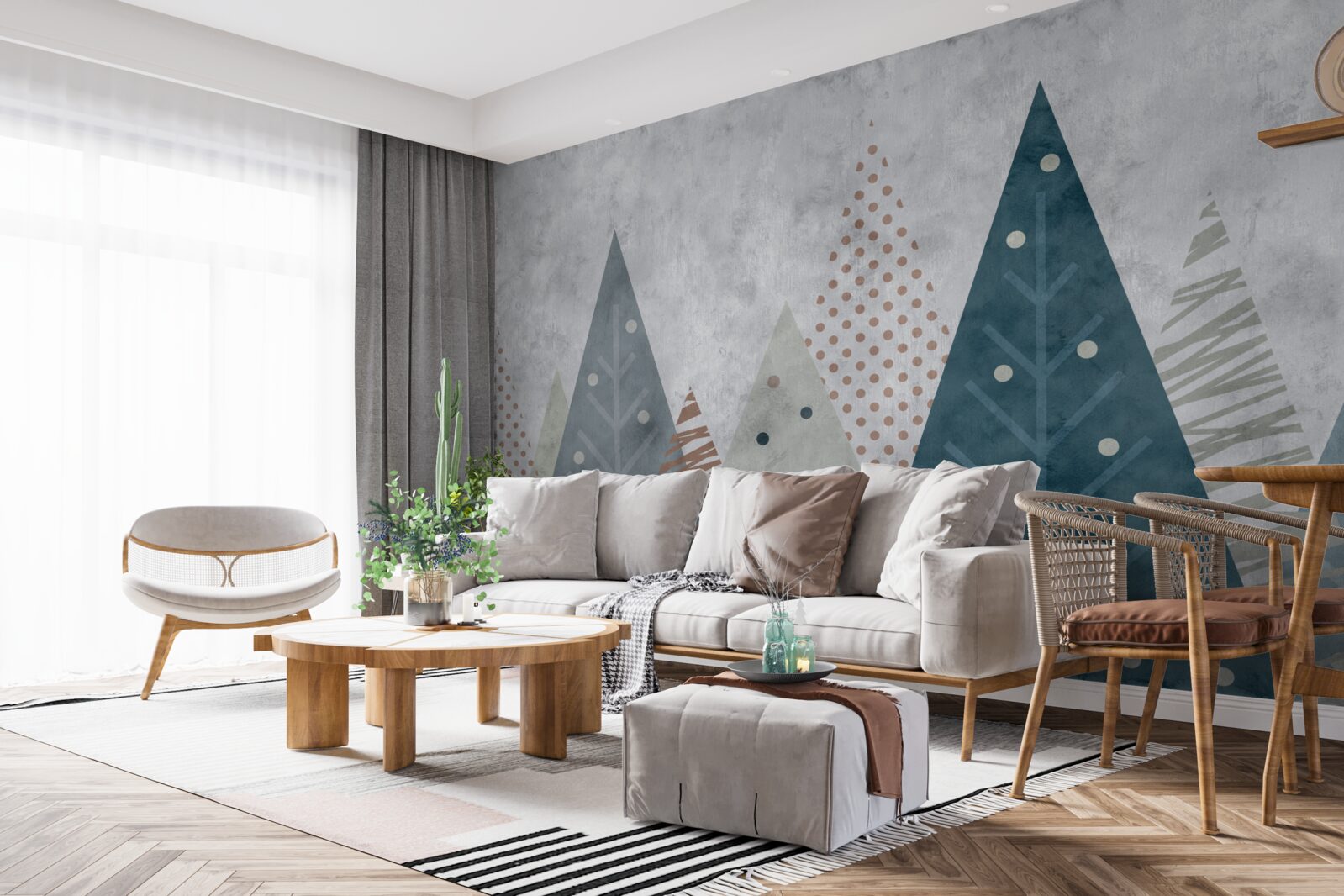 Fotobehang abstract herfstbeeld van een naaldbos