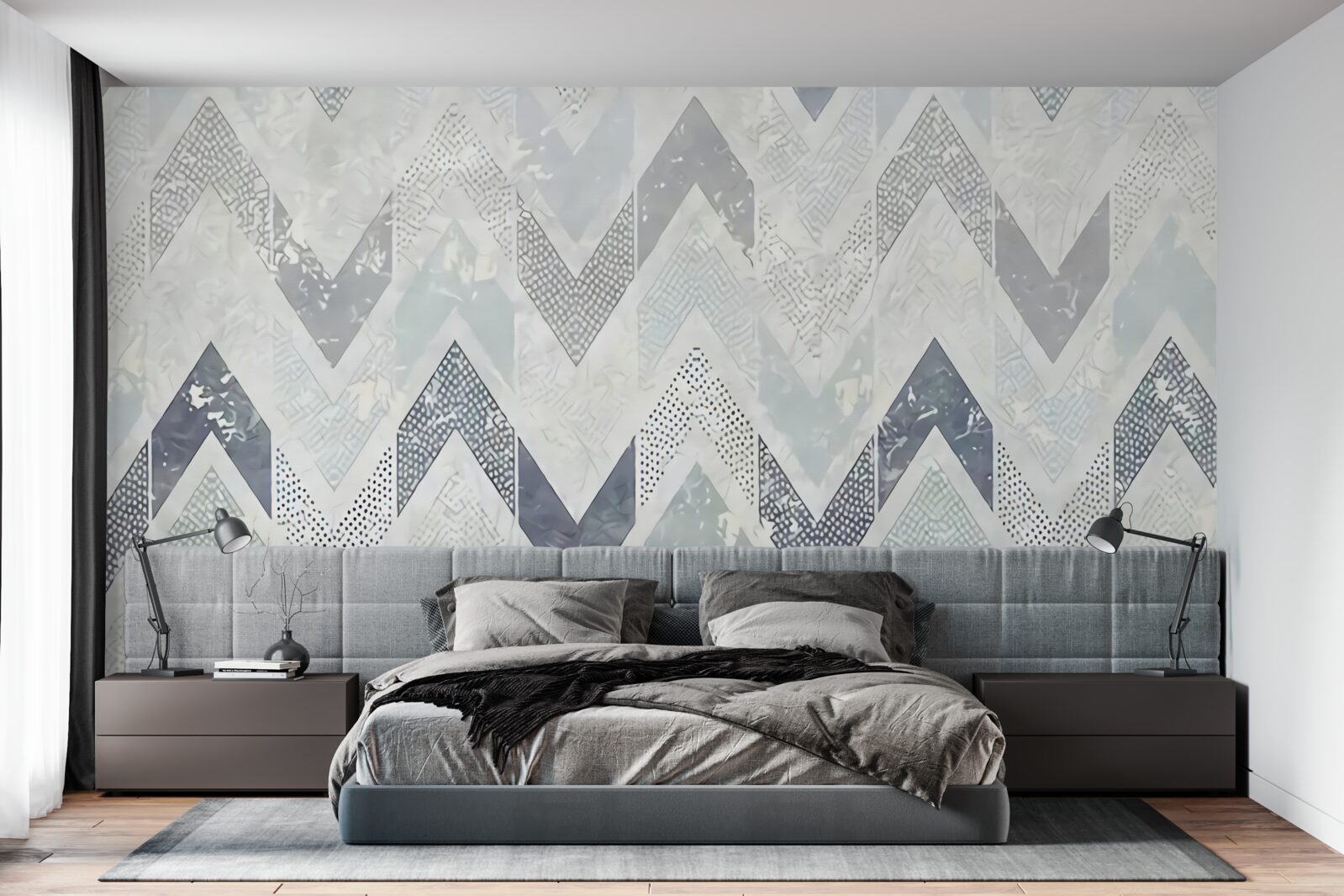 Fotobehang koude lijnen die in een zigzagpatroon lopen