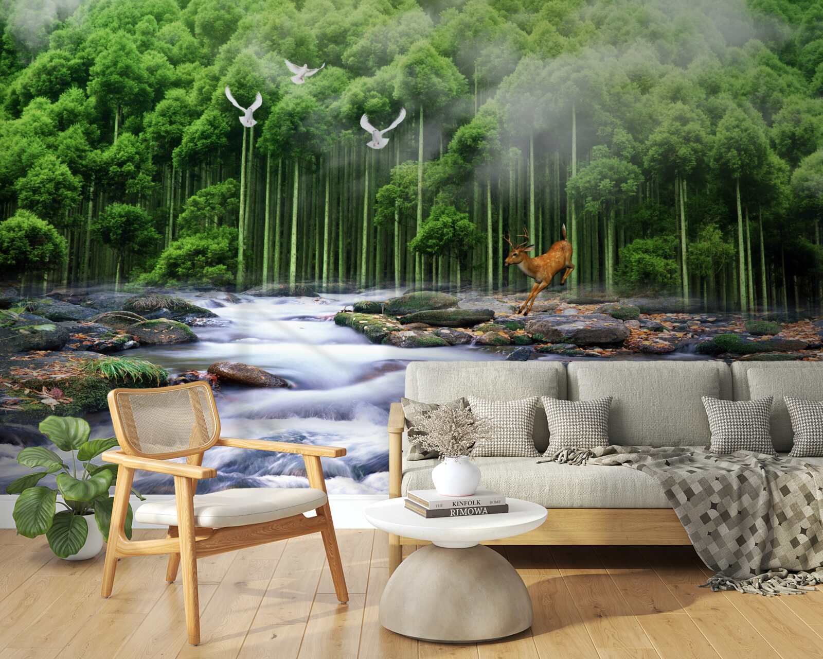 Fotobehang bosnatuur en watervallen