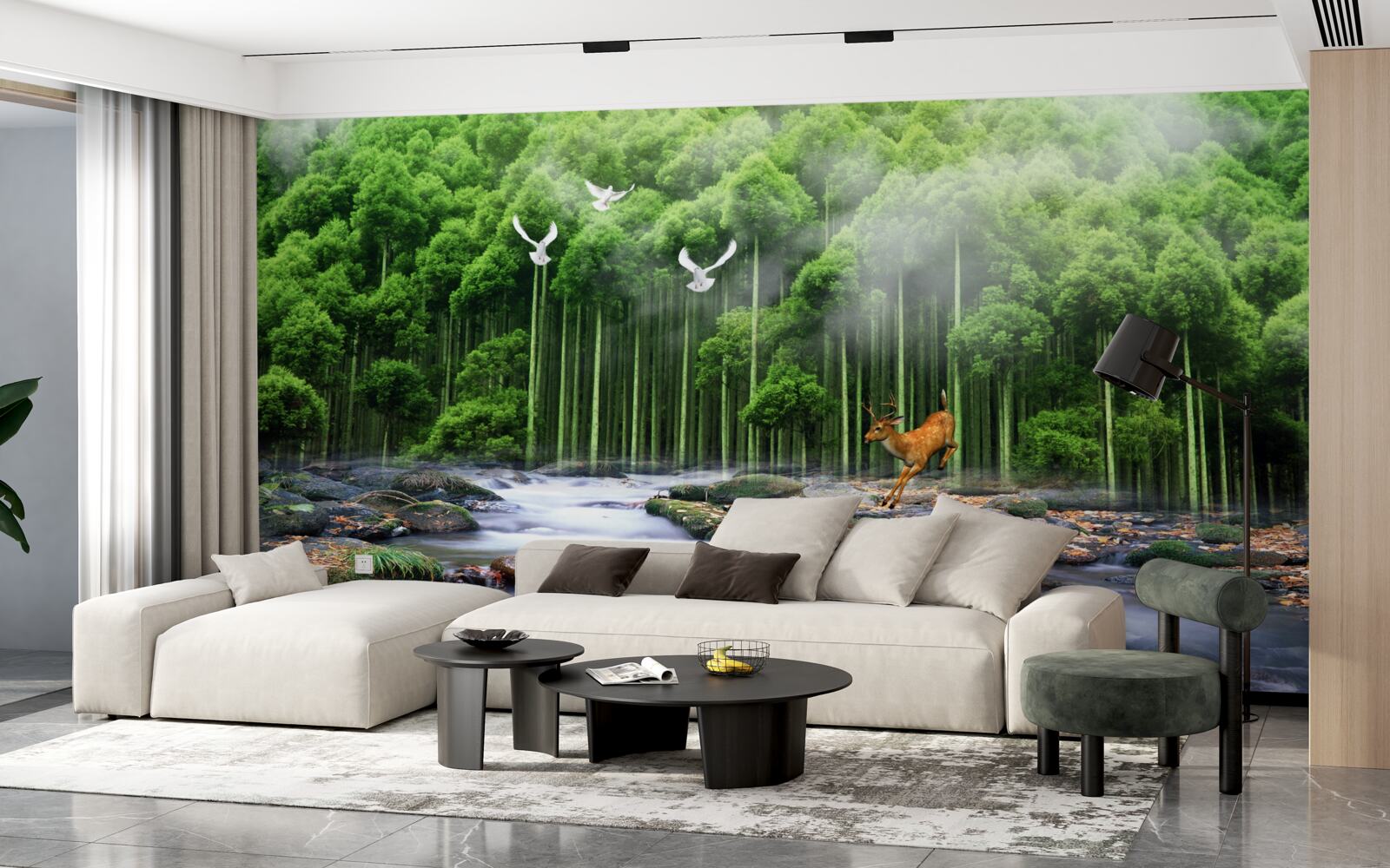 Fotobehang bosnatuur en watervallen