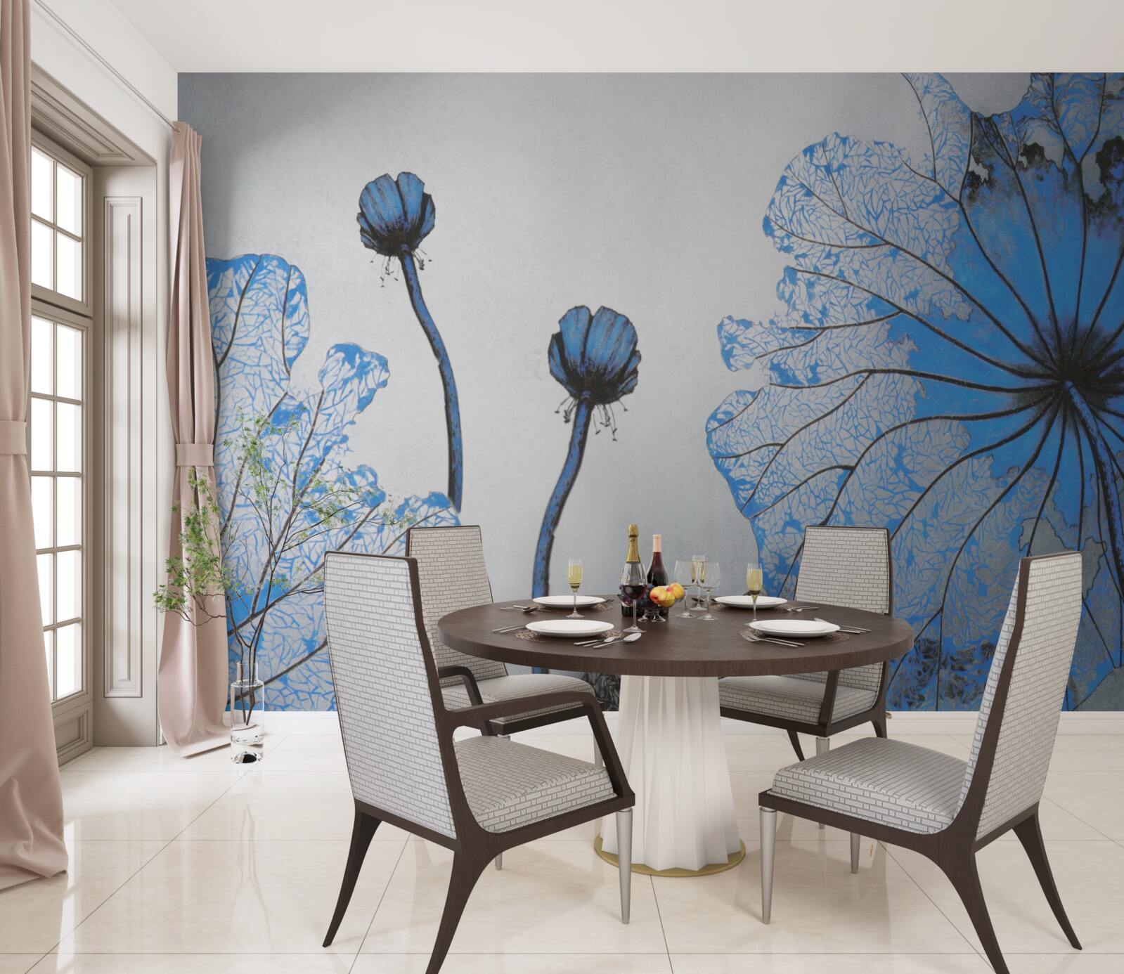 Fotobehang een gedetailleerd overzicht van exotische bloemen