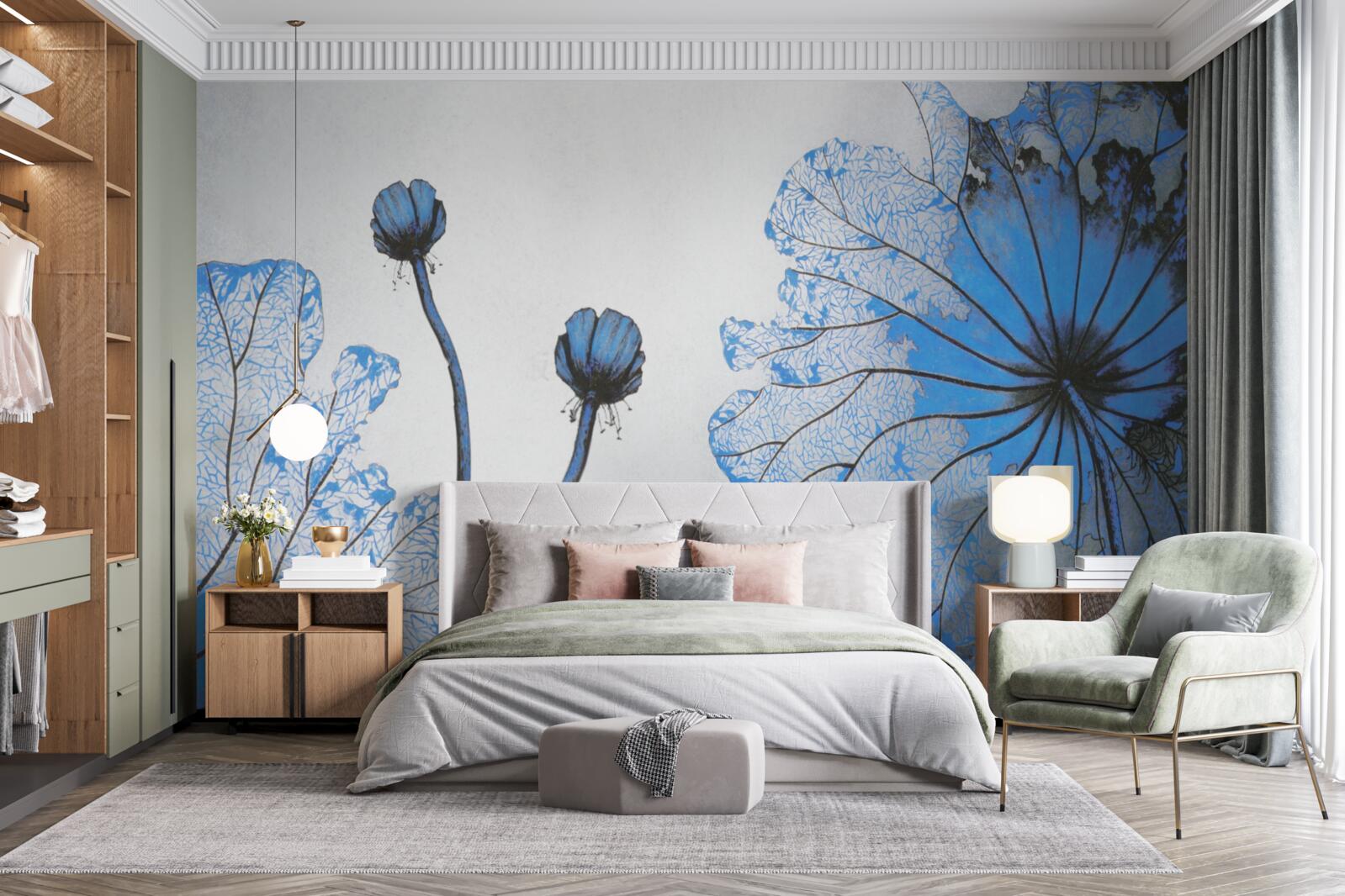 Fotobehang een gedetailleerd overzicht van exotische bloemen