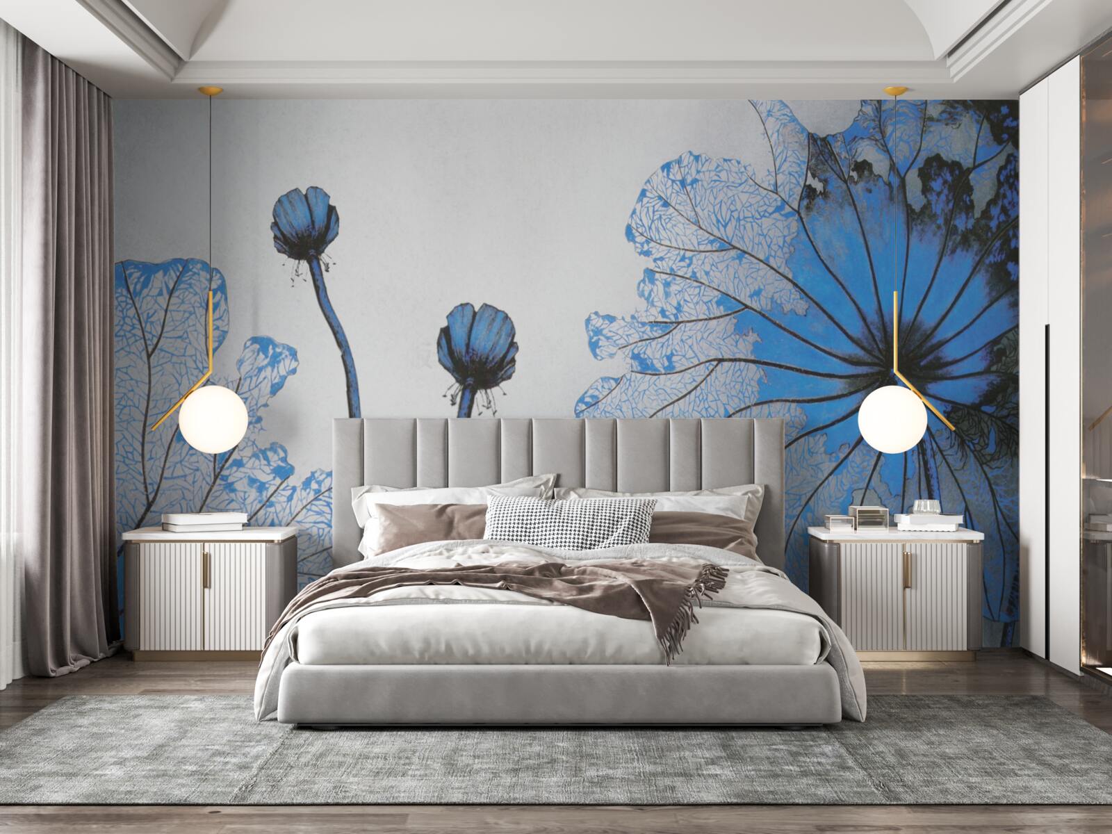 Fotobehang een gedetailleerd overzicht van exotische bloemen