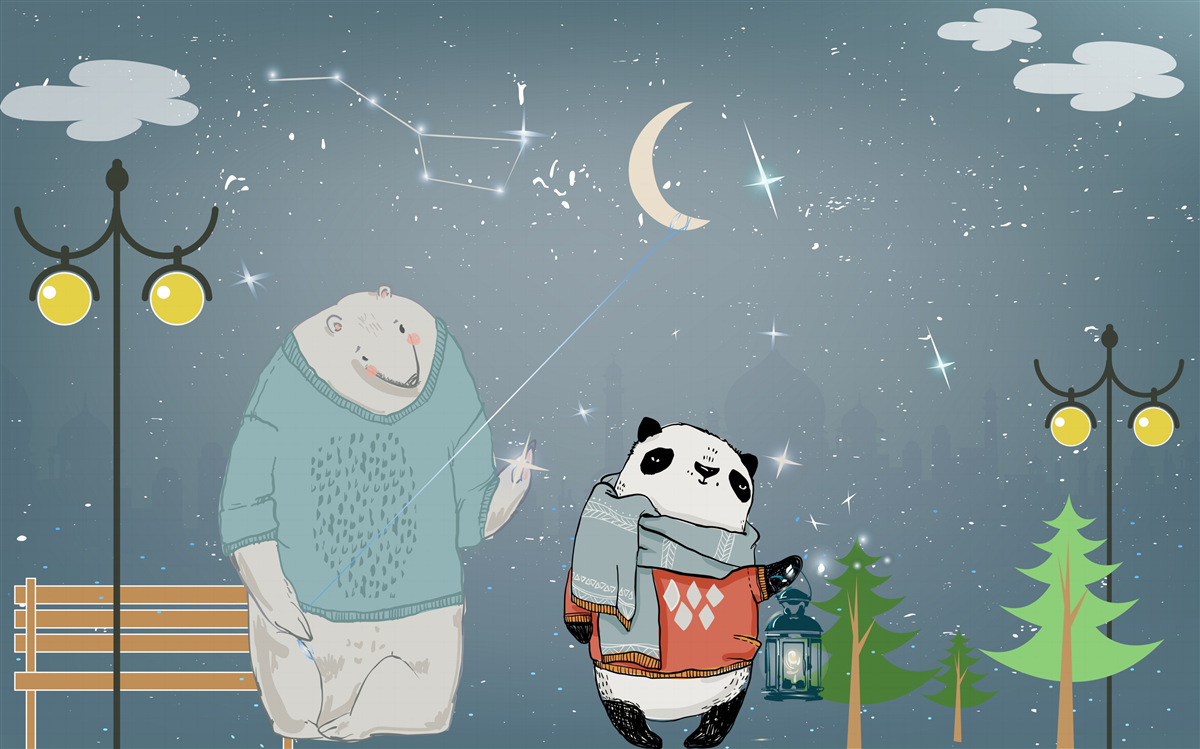 Fotobehang avondwandeling in de miskin