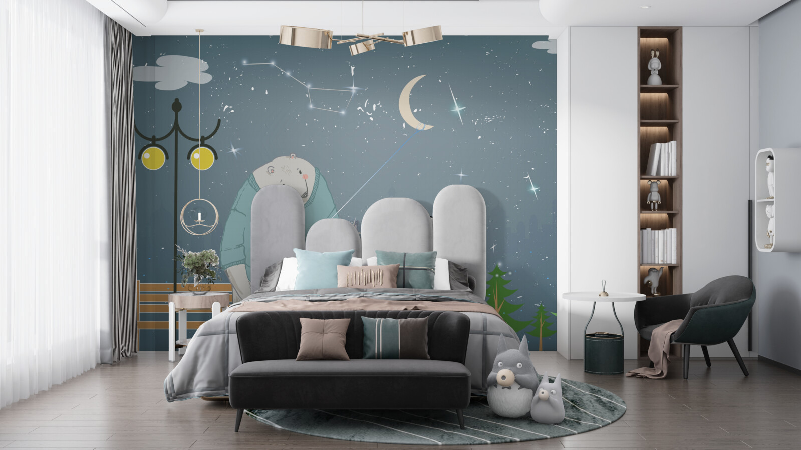 Fotobehang avondwandeling in de miskin