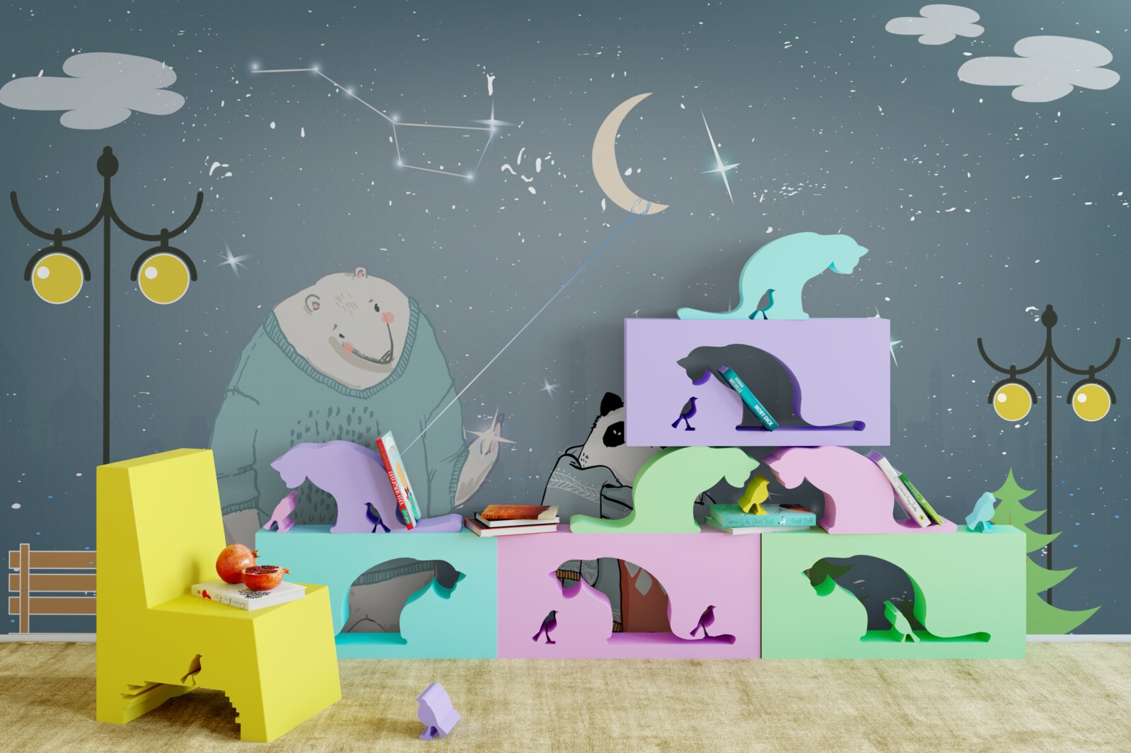 Fotobehang avondwandeling in de miskin