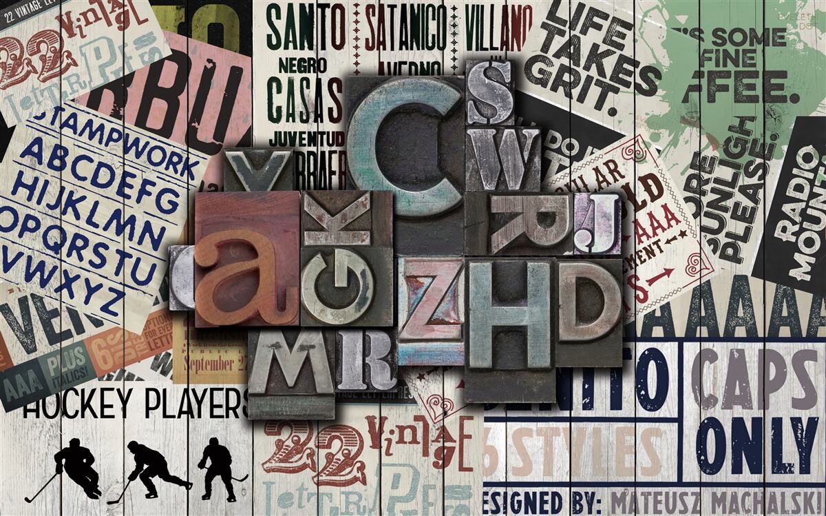 Fotobehang inscripties in verschillende vormen