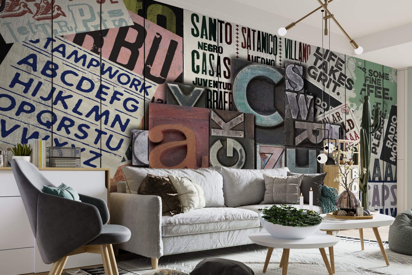 Fotobehang inscripties in verschillende vormen