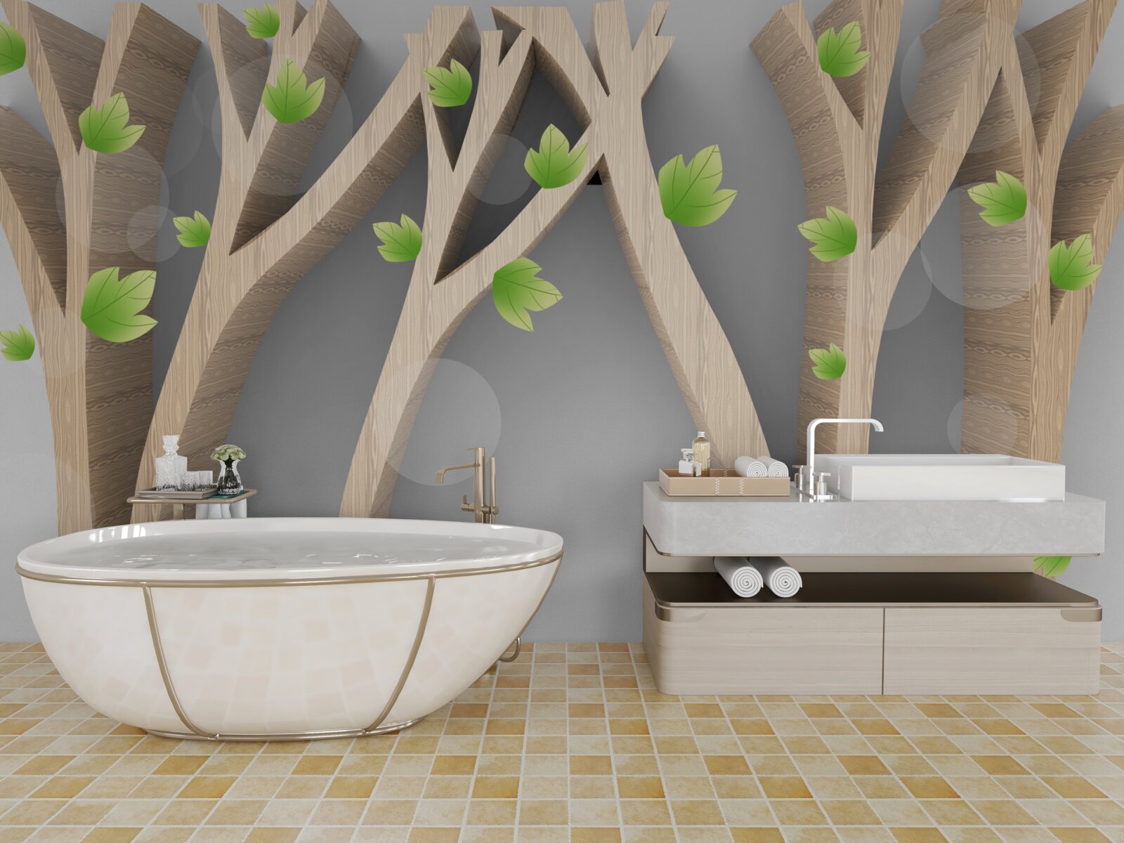 Fotobehang abstract loofbos