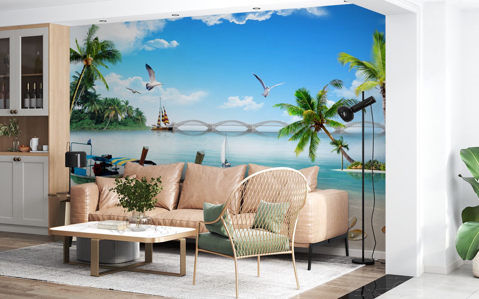 Fotobehang een toevluchtsoord op een onbewoond eiland