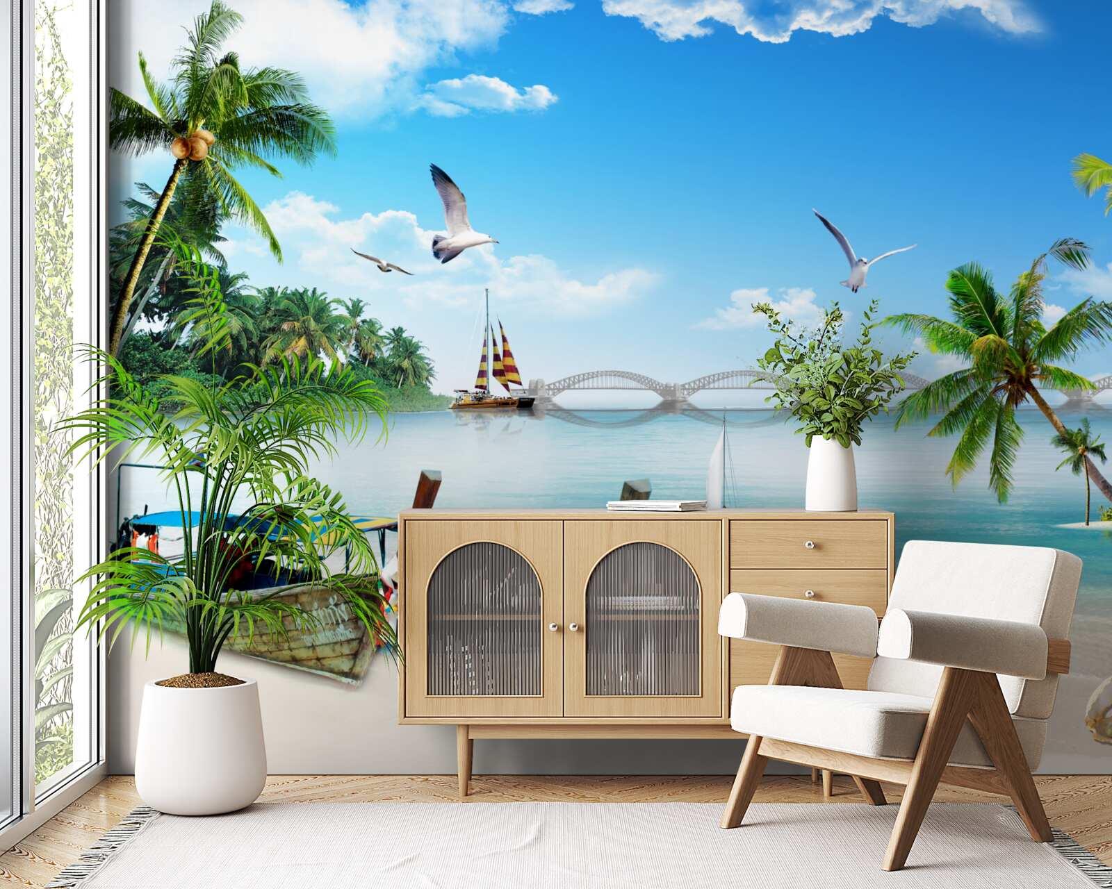 Fotobehang een toevluchtsoord op een onbewoond eiland