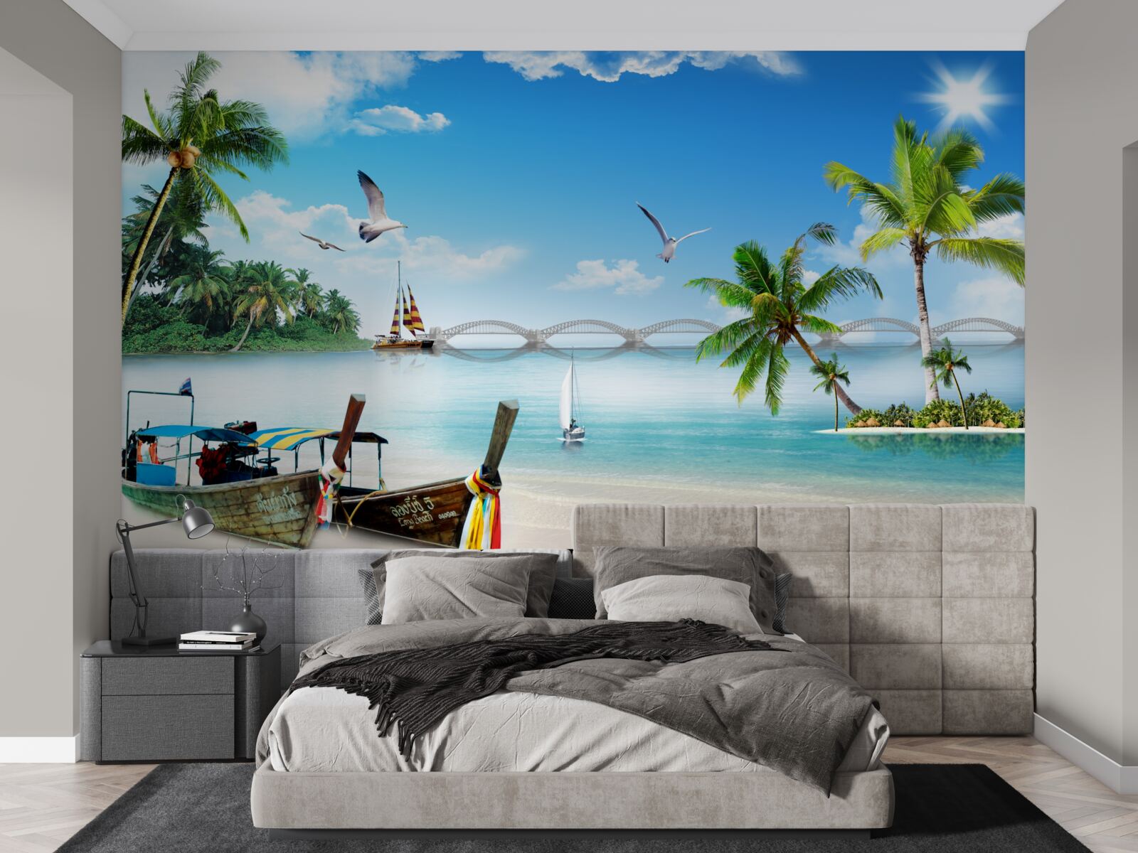 Fotobehang een toevluchtsoord op een onbewoond eiland