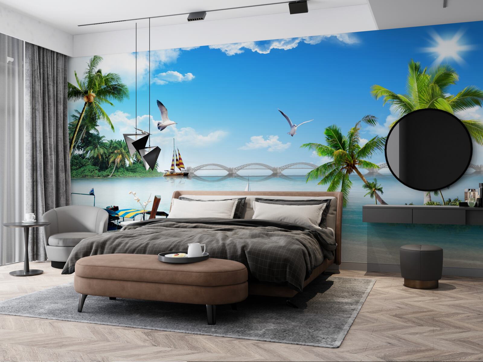 Fotobehang een toevluchtsoord op een onbewoond eiland