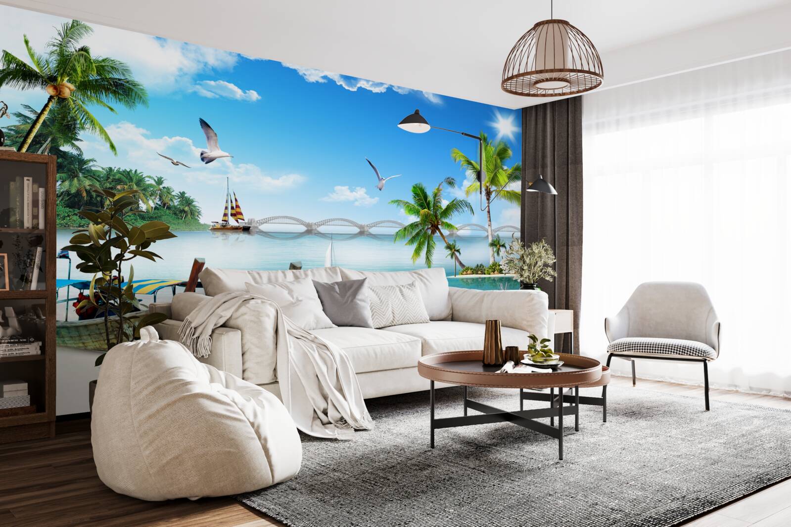 Fotobehang een toevluchtsoord op een onbewoond eiland