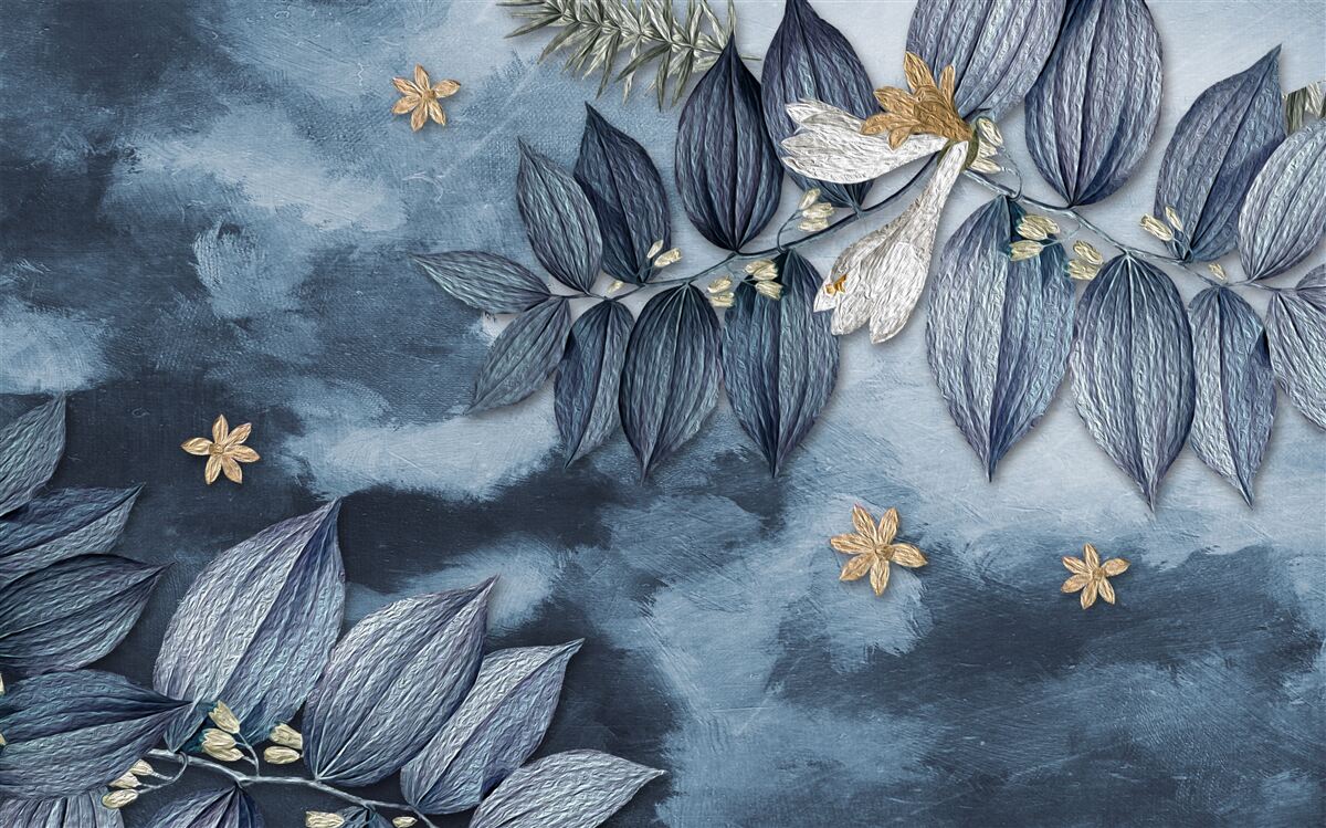 Fotobehang een nacht met wolken in een tropisch woud